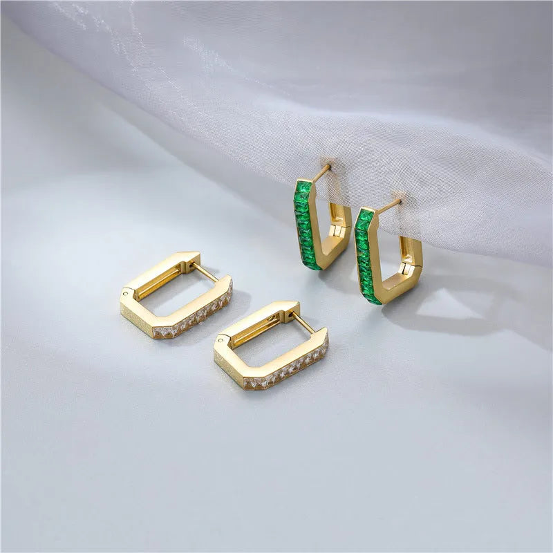 Zircon 18K Gold Plated Earrings