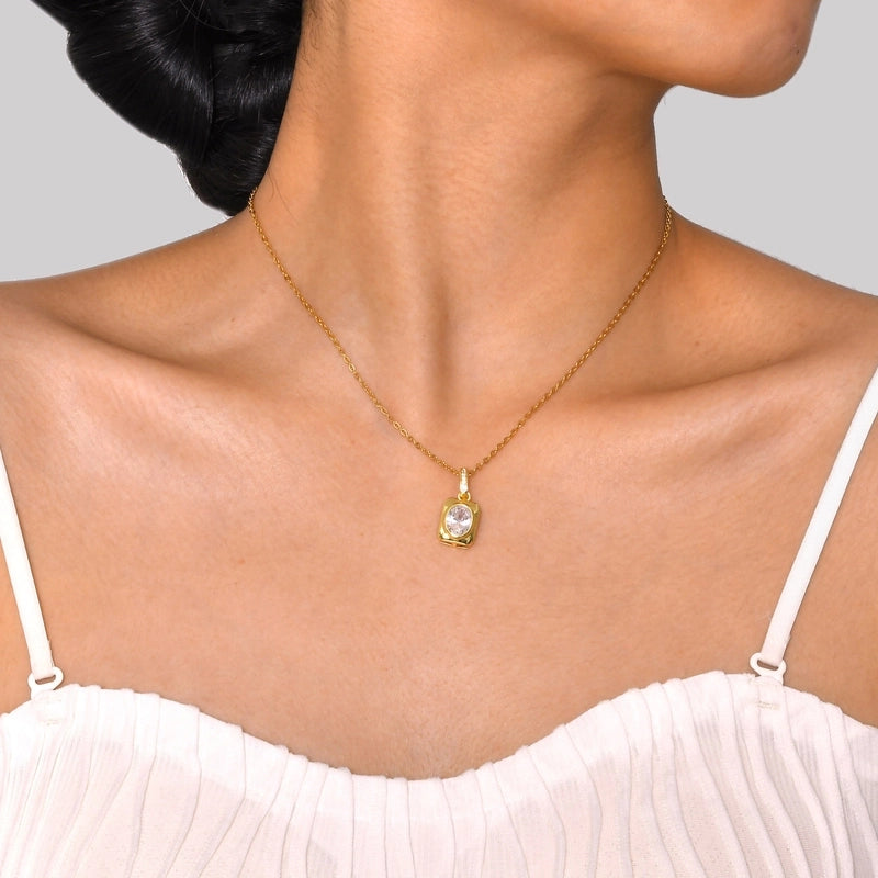 18k Gold Plated French Style Pendant Necklace