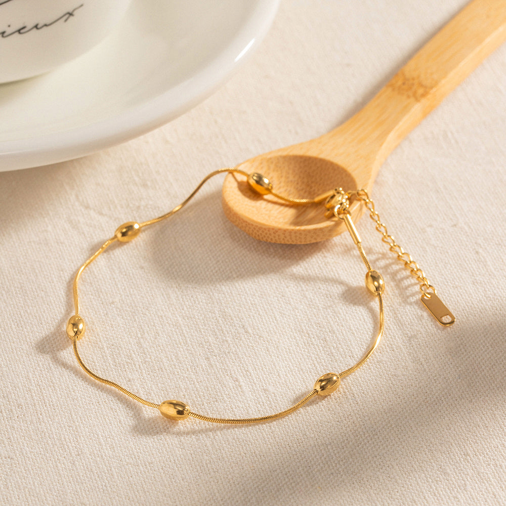 Oval 18k Gold Plated Anklet