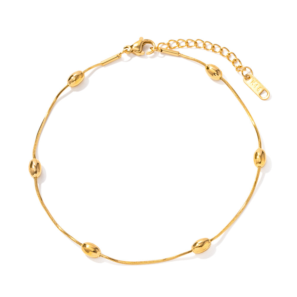 Oval 18k Gold Plated Anklet