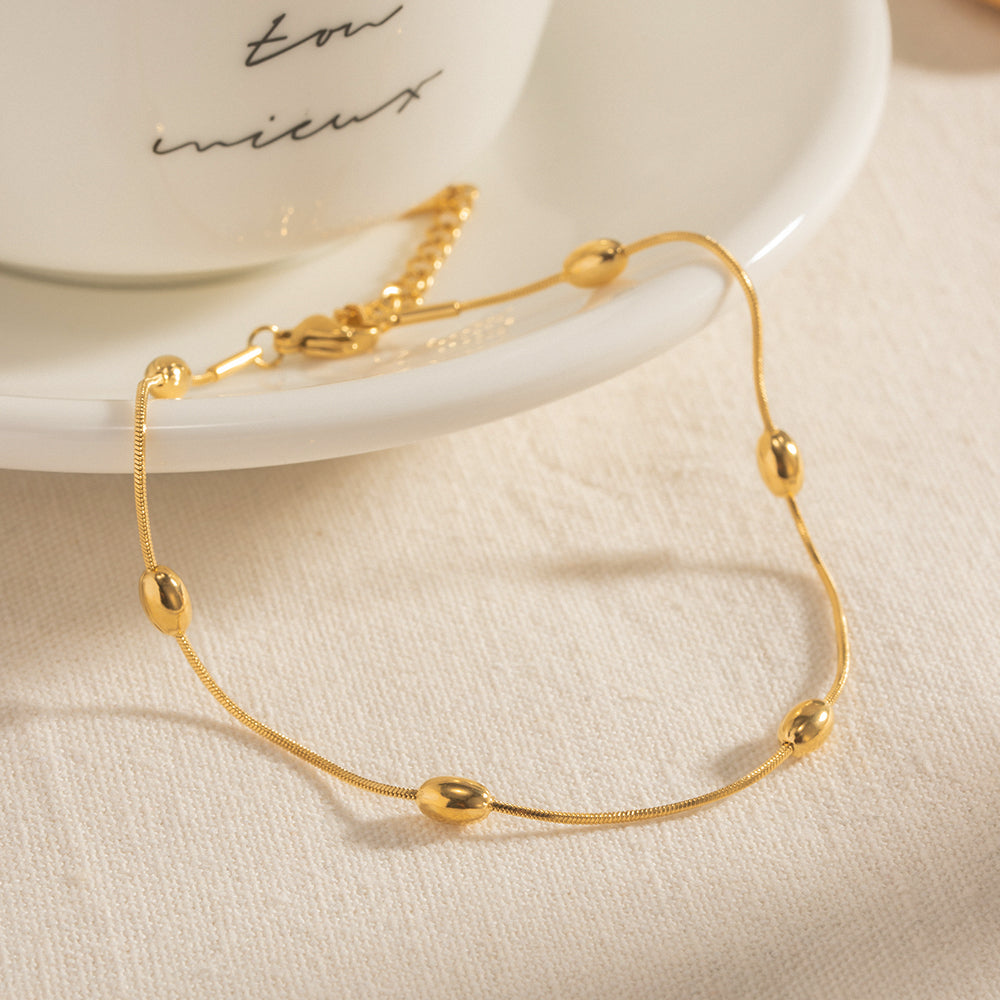 Oval 18k Gold Plated Anklet