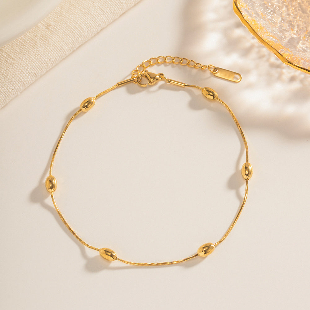 Oval 18k Gold Plated Anklet