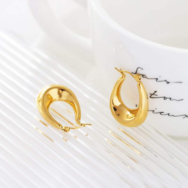 304 Stainless Steel 18K Gold Plated Earrings