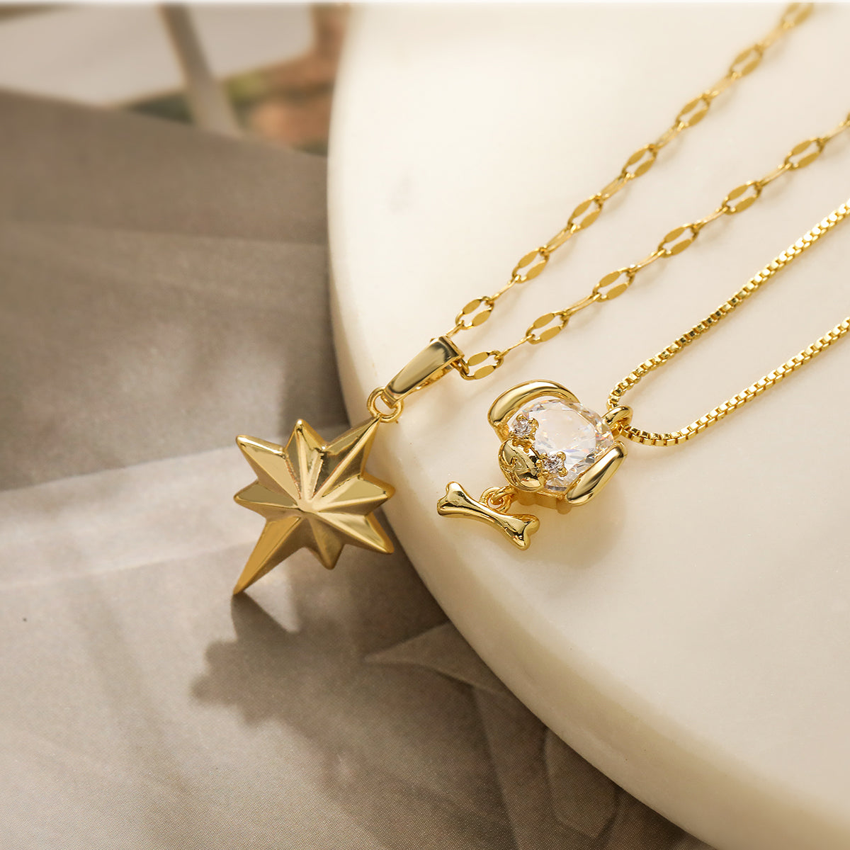 18k Gold Plated Star Pendant Necklace