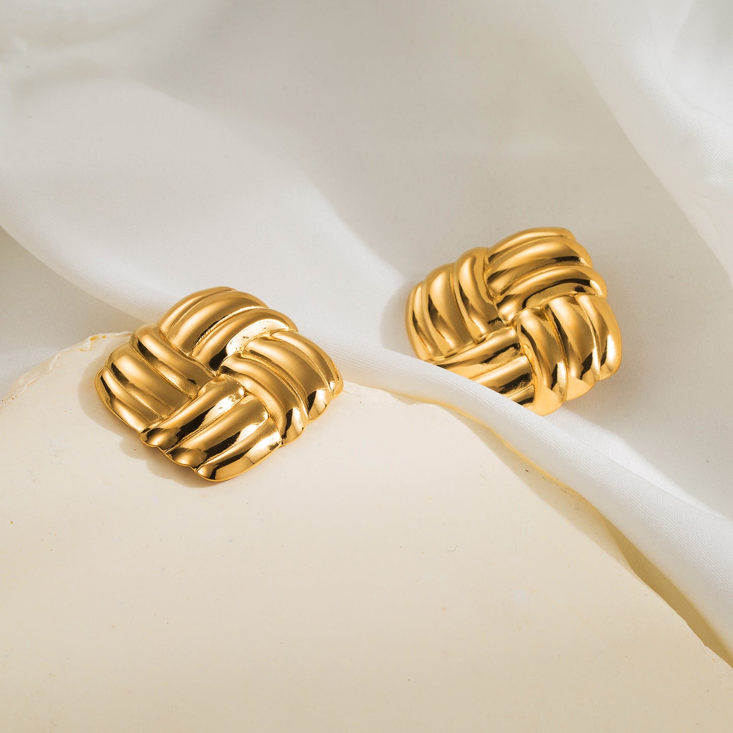 Argyle 14K Gold Plated Ear Studs