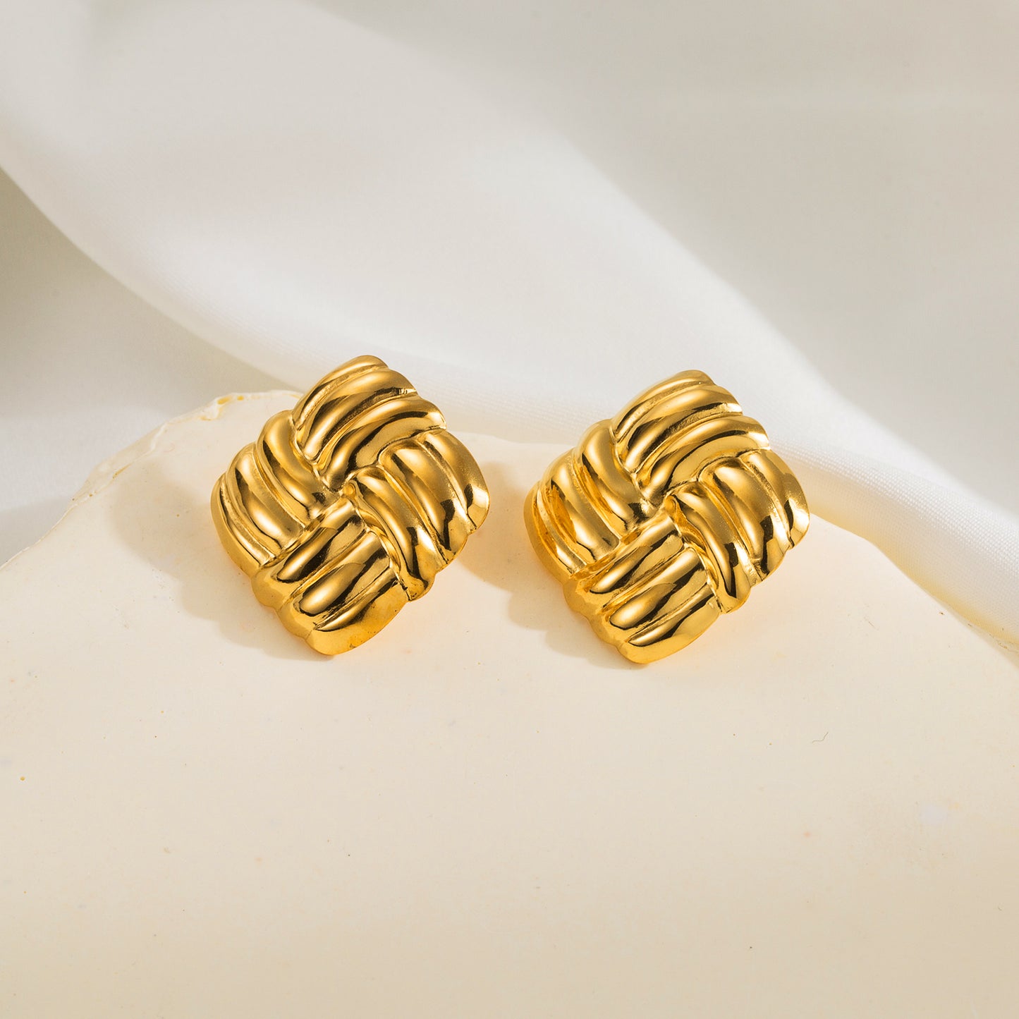 Argyle 14K Gold Plated Ear Studs