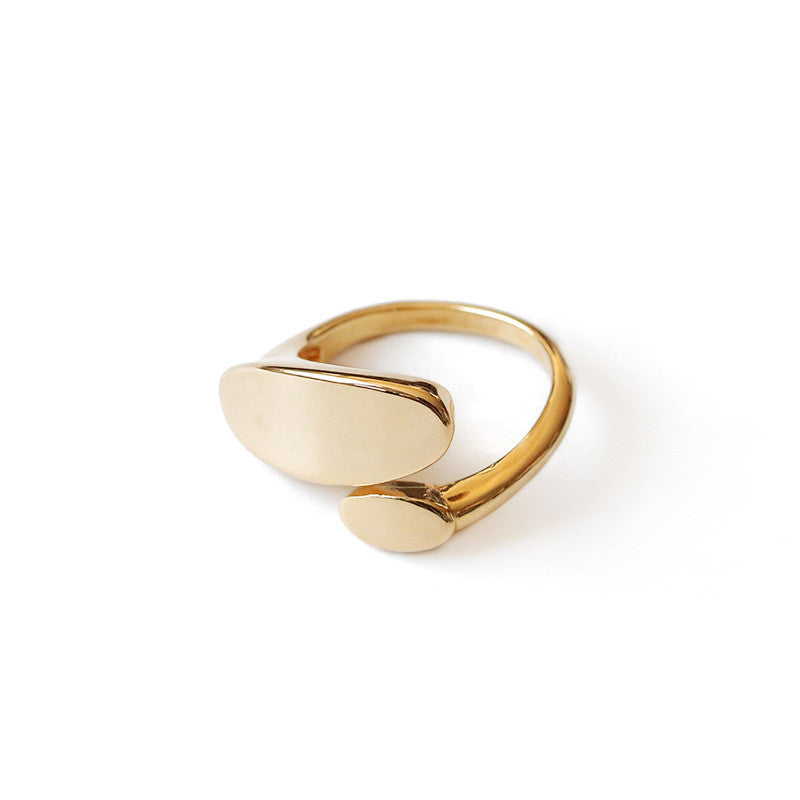 Water Droplets 18K Gold Plated Adjustable Open Rings