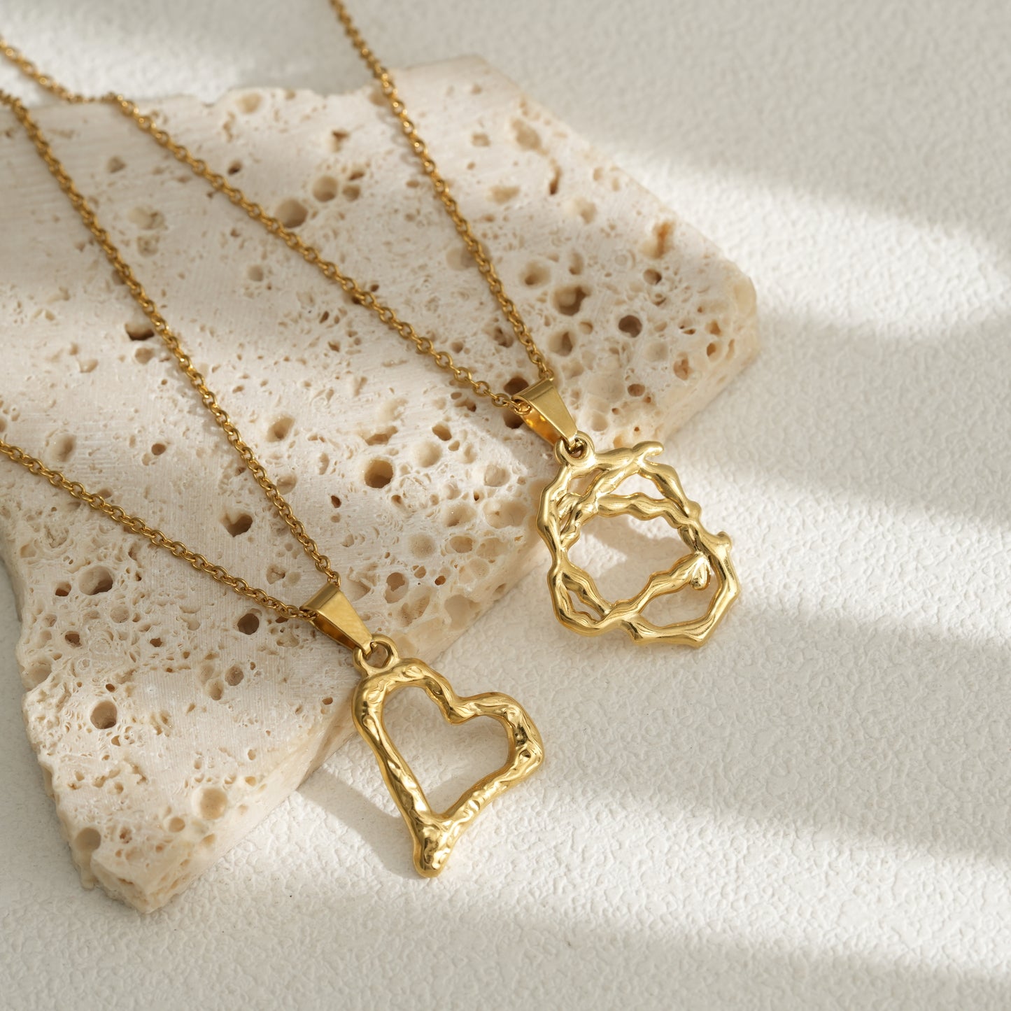 Heart Shape 18K Gold Plated Pendant Necklace