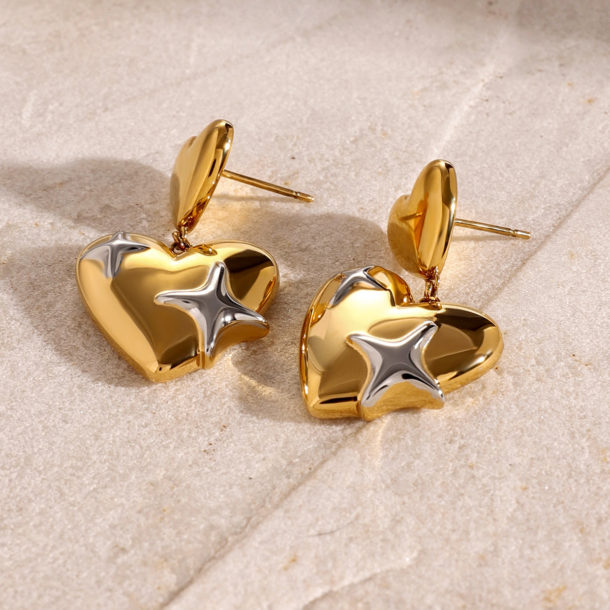 Elegant  Star Heart Shape  Drop Earrings