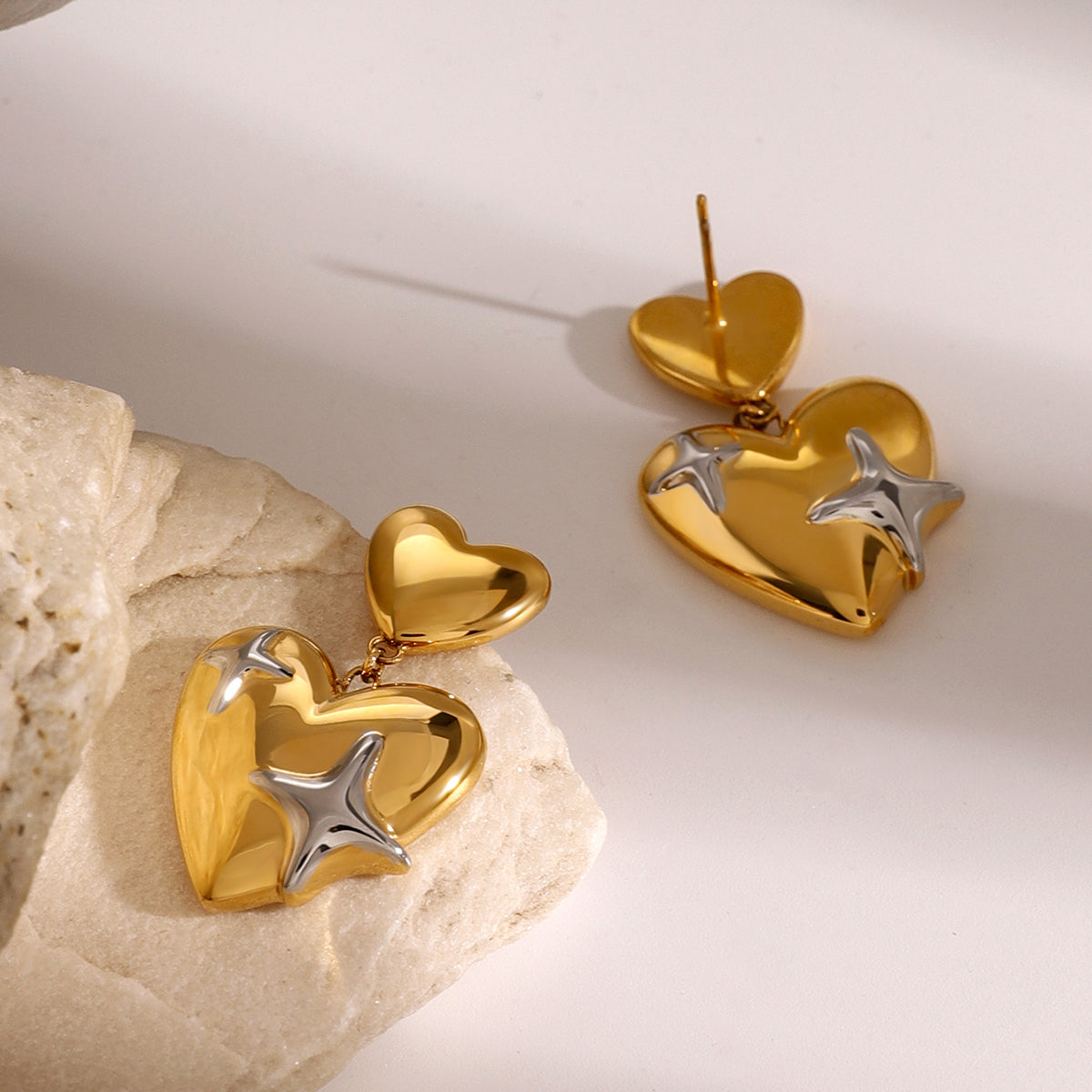 Elegant  Star Heart Shape  Drop Earrings