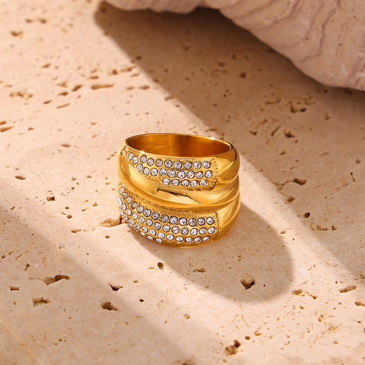 Rhinestones 18K Gold Plated Rings