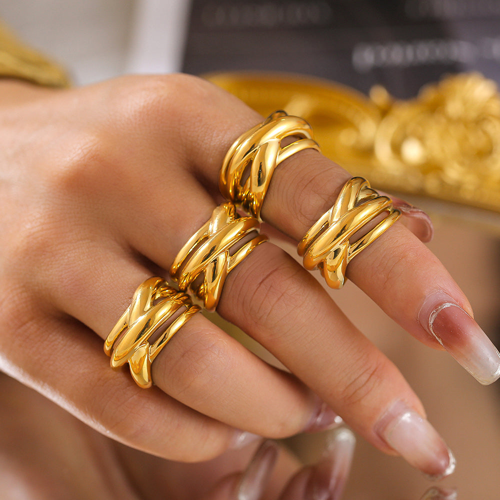 Nordic Style 18K Gold Plated Rings