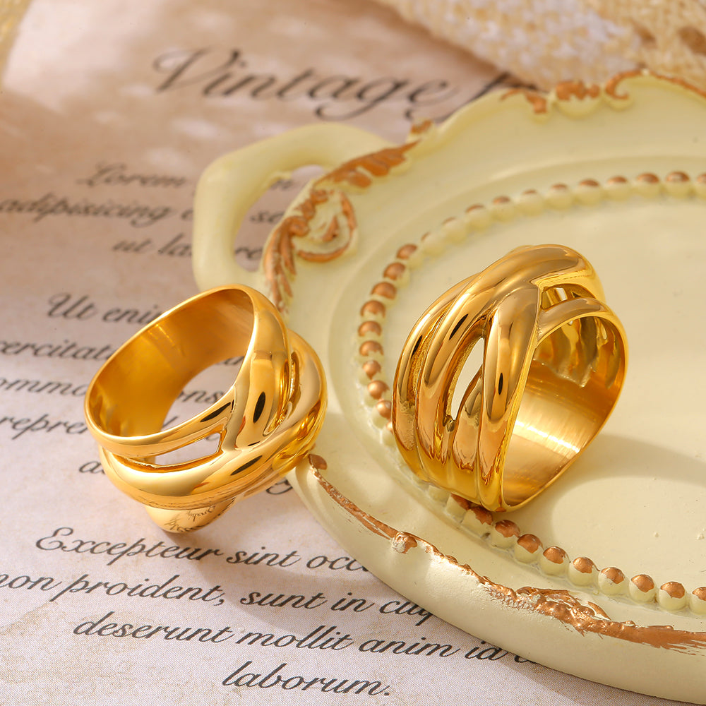 Nordic Style 18K Gold Plated Rings