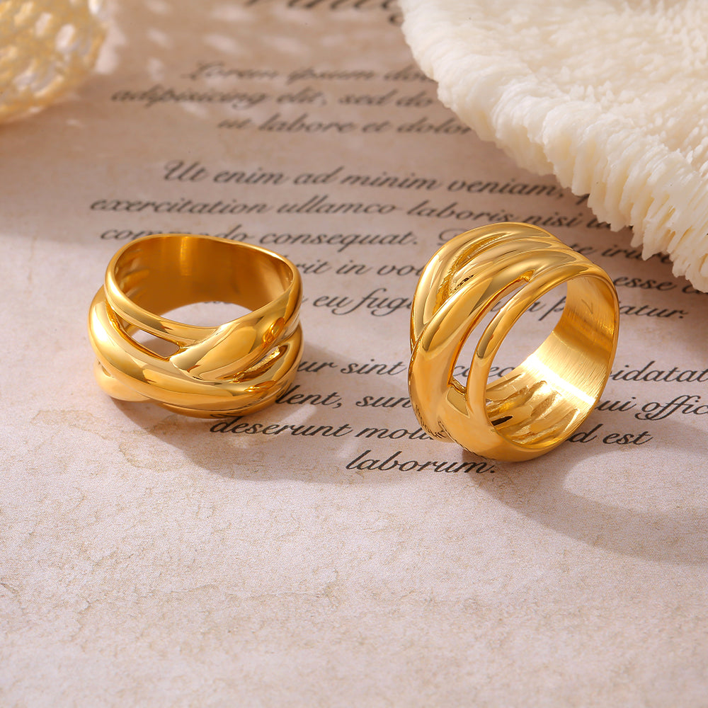 Nordic Style 18K Gold Plated Rings