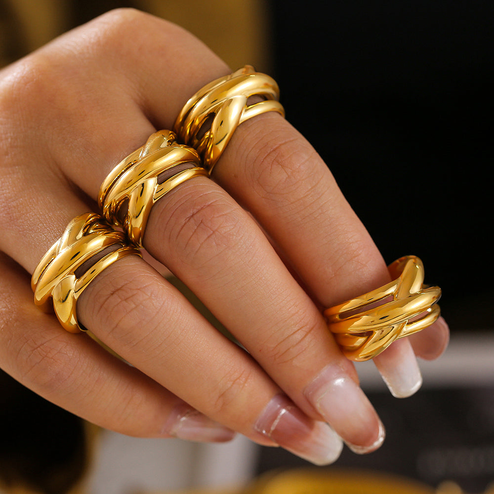 Nordic Style 18K Gold Plated Rings