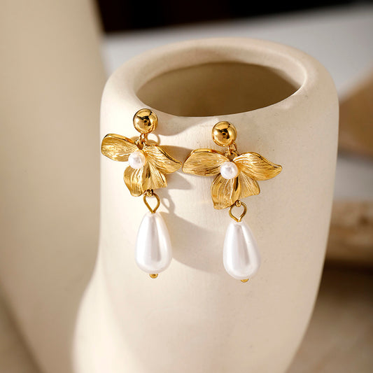 Pearls 18K Gold Plated Drop Earrings