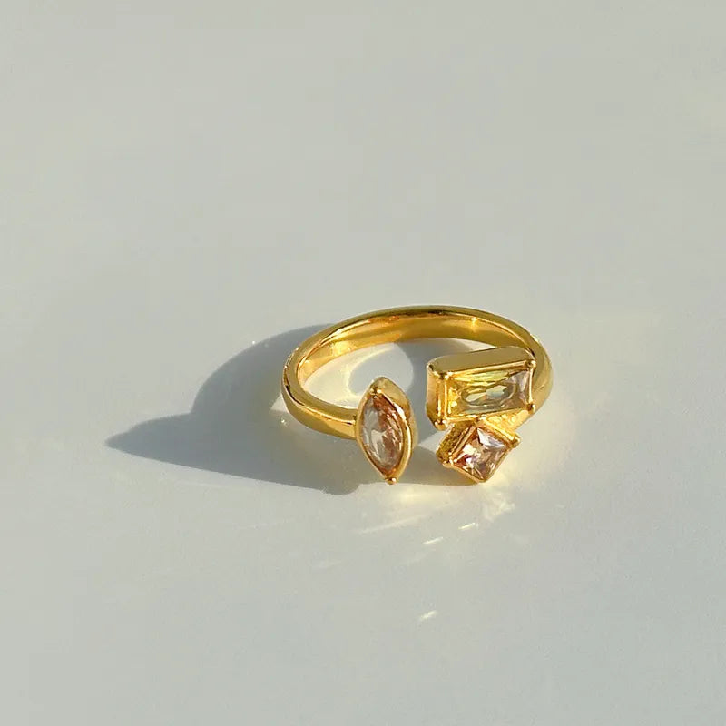 Zircon 18k Gold Plated Open Ring