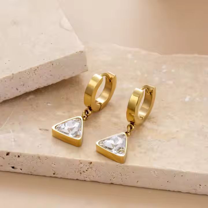 18K Gold Plated Rhinestones Earrings