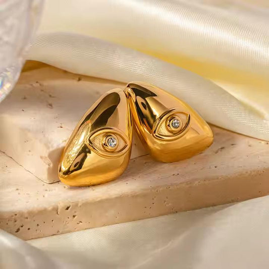 Eye 18K Gold Plated Earrings