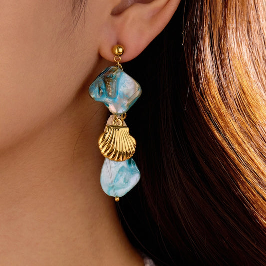 Scallop Drop Earrings