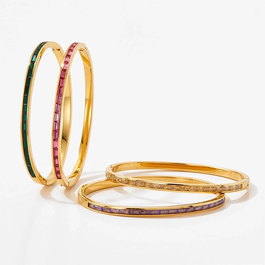 16K Gold Plated Zircon Bangle