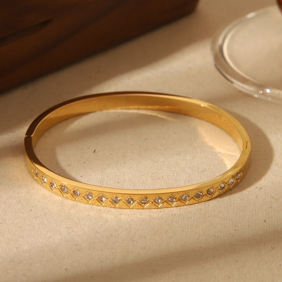 Simple Style Zircon Bangle