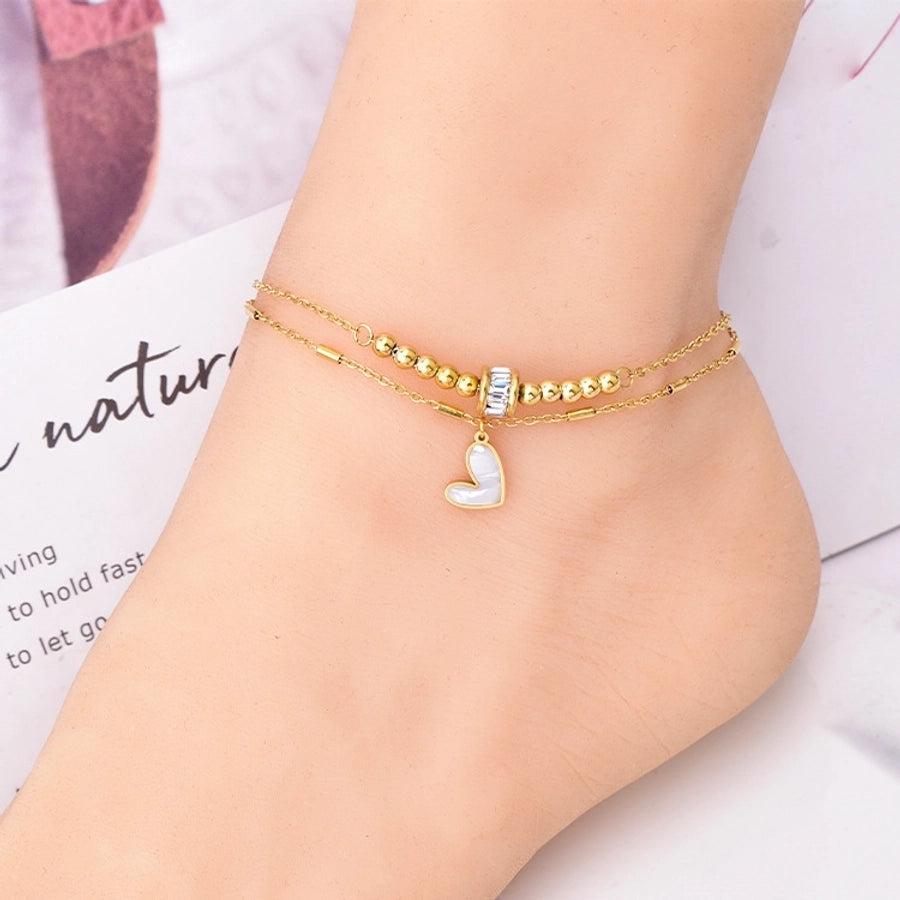 Heart shape women's anklet