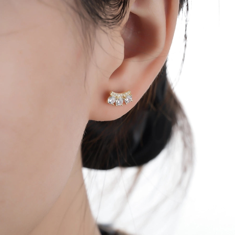 14K Gold Plated 925 Sterling Ear Studs