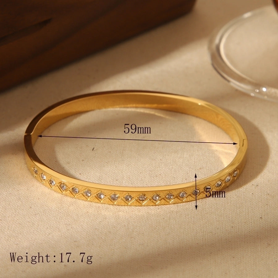 Simple Style Zircon Bangle