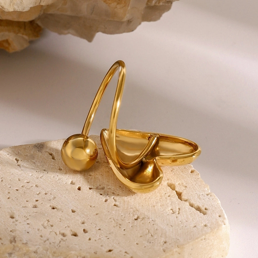 Heart Shape 18K Gold Plated Open Rings