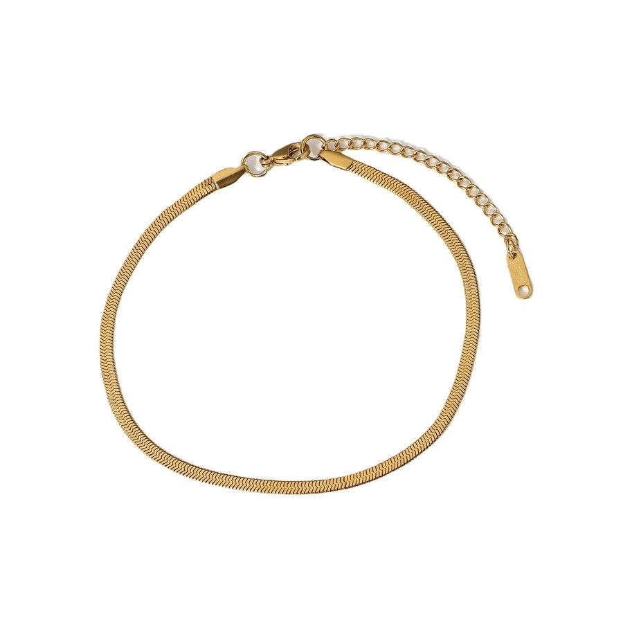 snake chain anklet stacked gold plated