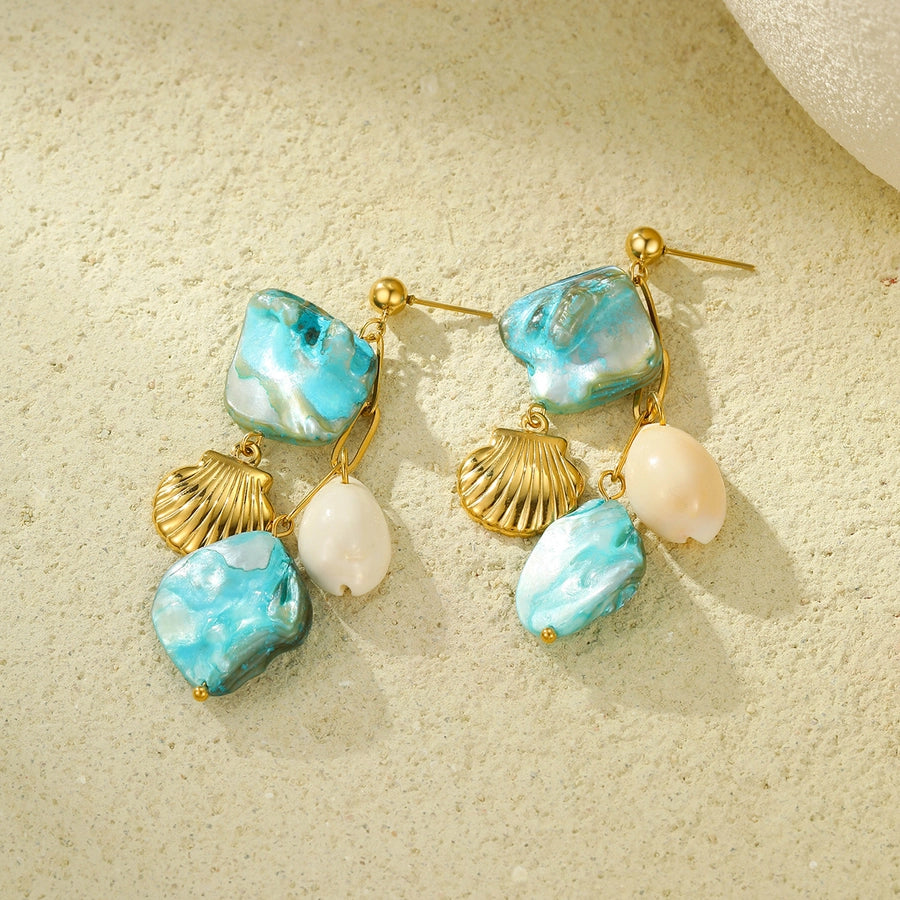 Scallop Drop Earrings