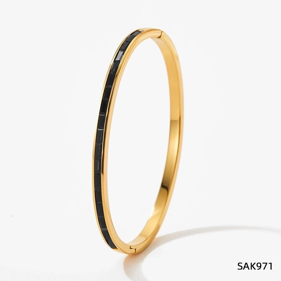 16K Gold Plated Zircon Bangle