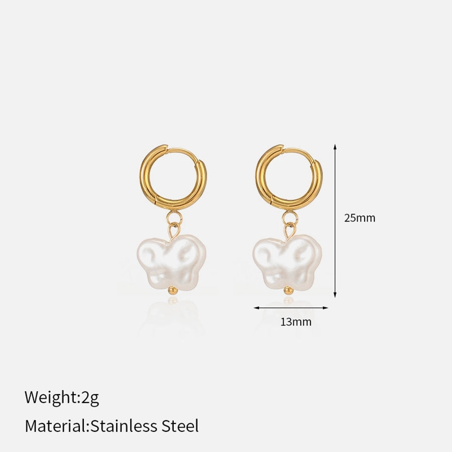 Butterfly Pearls 18K Gold Plated Ear Studs