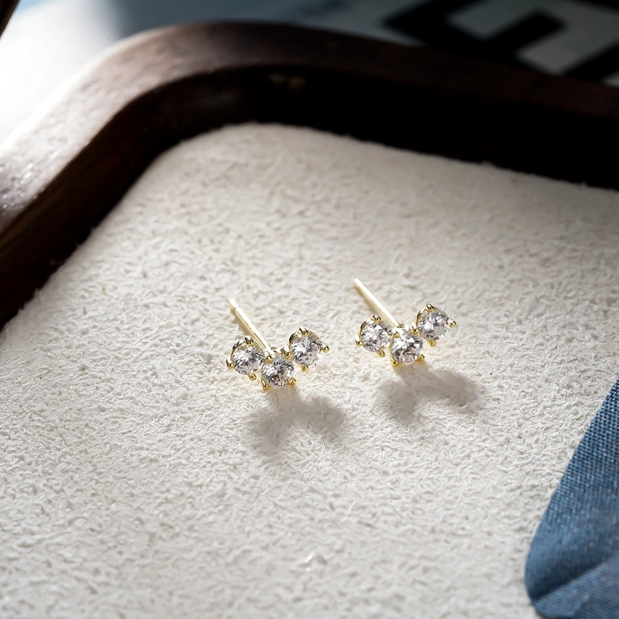 14K Gold Plated 925 Sterling Silver Ear Studs