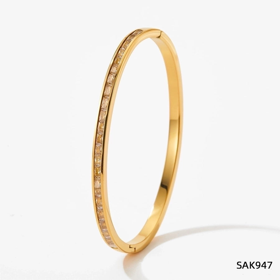 16K Gold Plated Zircon Bangle