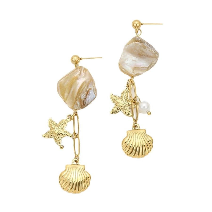 Scallop Starfish Drop Earrings