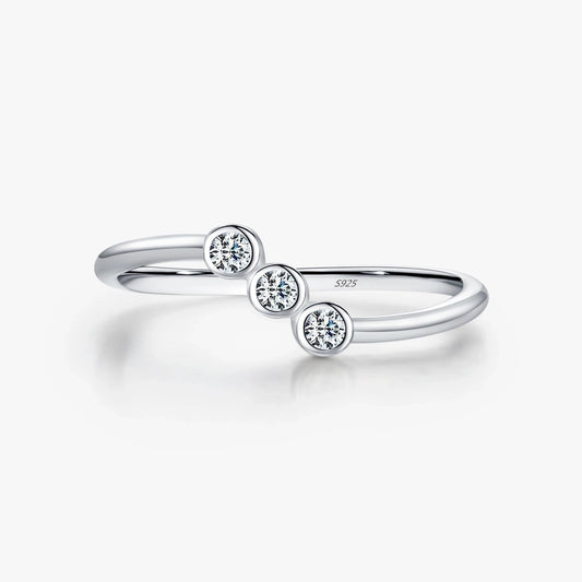 925 Sterling Silver Moissanite Geometric Rings